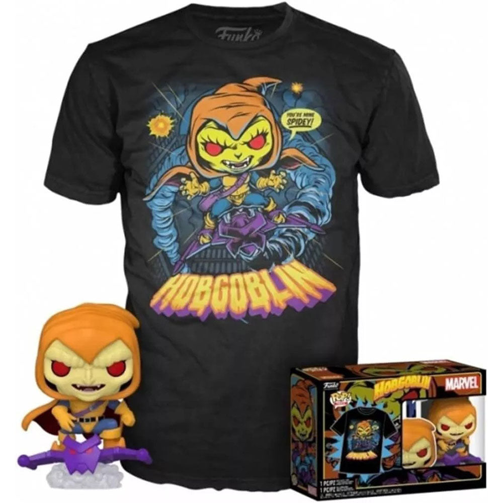 Funko POP! Marvel SpidermanHobgoblin Tee Bundle (GITD)