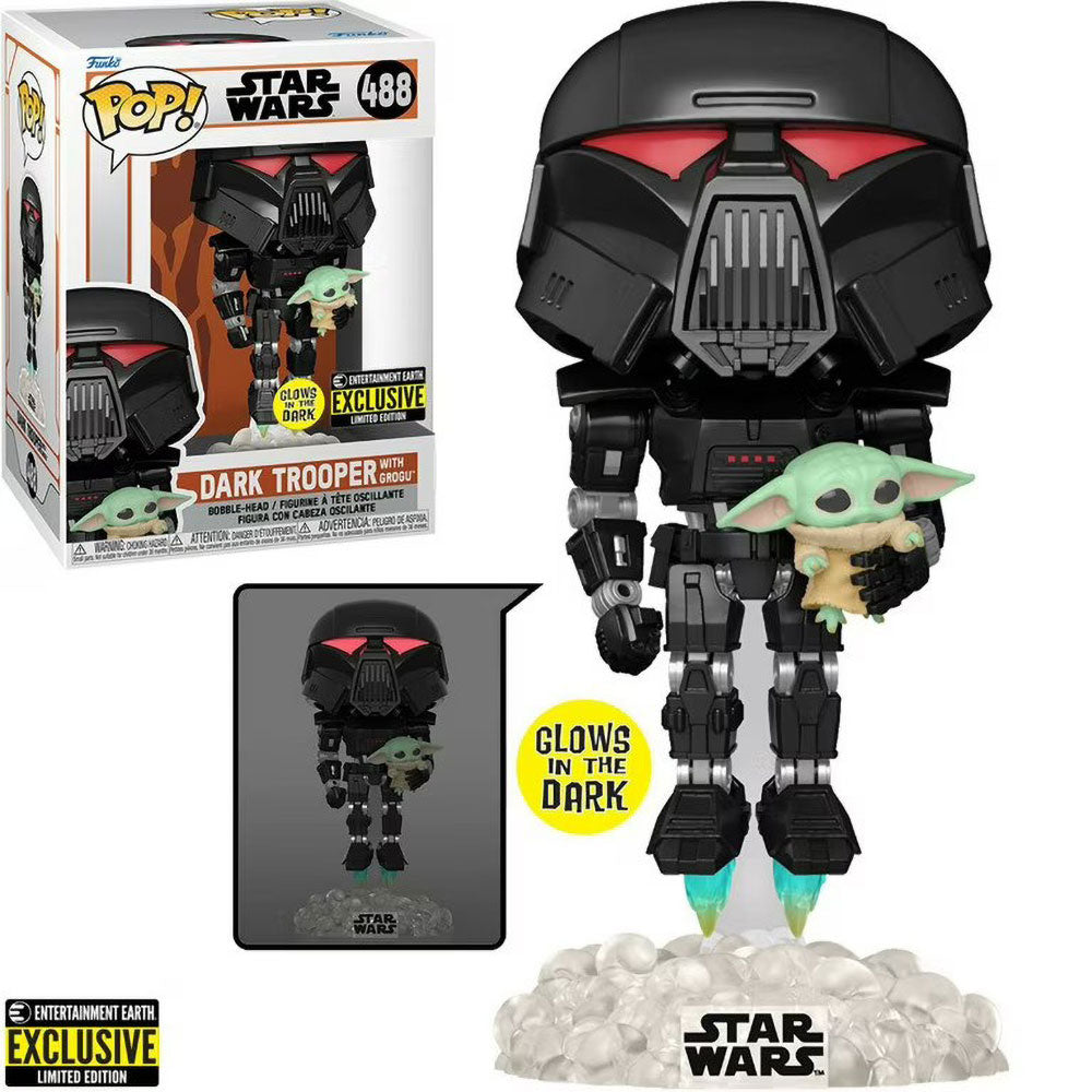 Funko POP! Star Wars The Mandalorian Dark Trooper 488 (GITD)