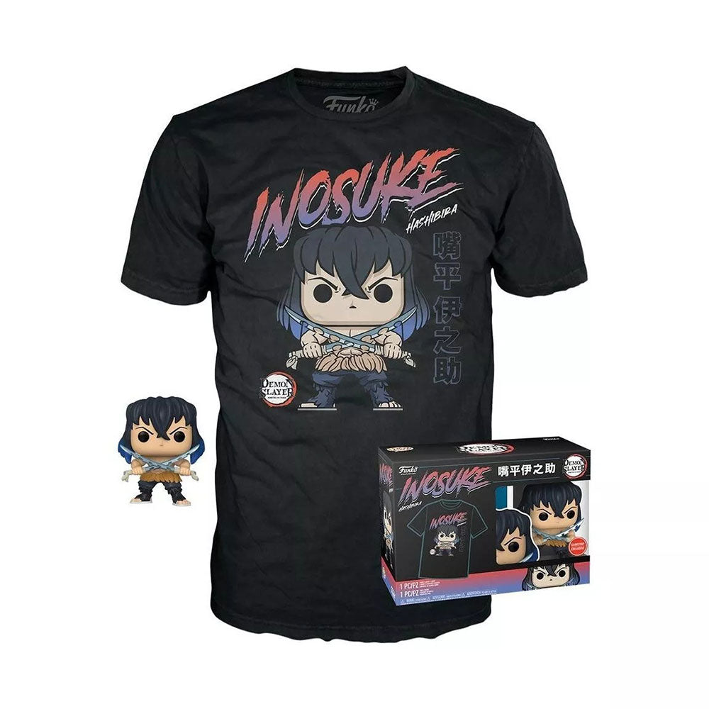 Funko POP! Demon Slayer Inosuke Hashibira Tee Bundle (Small) (Metallic)