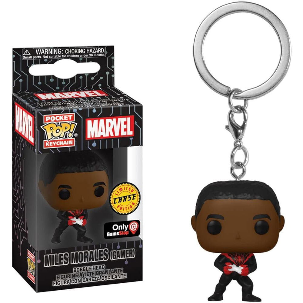 Funko POP! Marvel Spiderman Miles Morales (Gamer) Keychain (Chase)