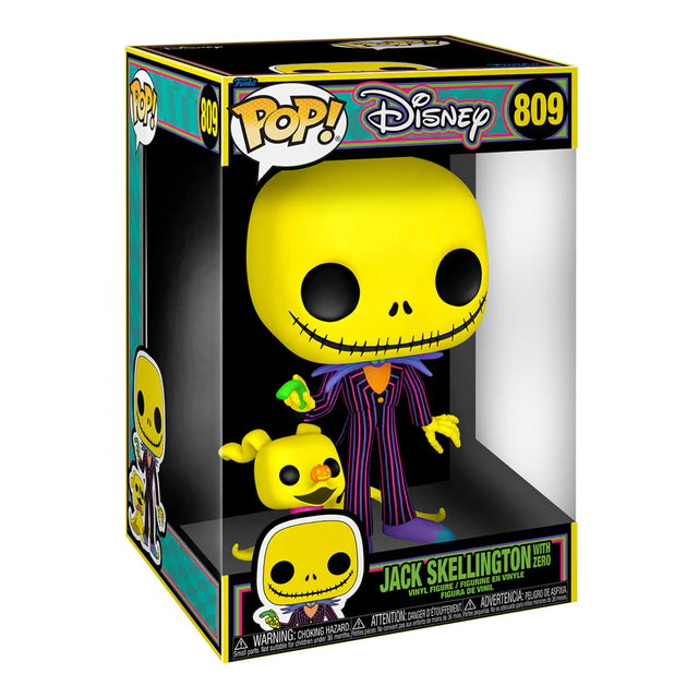 Funko POP! Jack Skellington With Zero Jumbo Blacklight 809 POP SCV